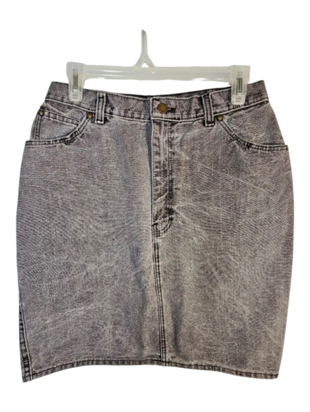Vintage Gintano Express‎ Gray Acid Washed Denim Straight Mini Skirt Size *M